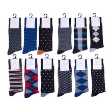 Load image into Gallery viewer, Vincent Di Mani Men’s 12-Pair Assorted Dress Socks – Modern Styles Pack
