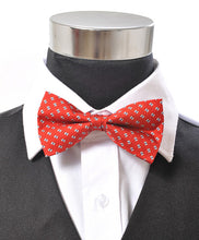 Load image into Gallery viewer, Silk Petite Floral Tile Pattern Banded Bow Tie – Printed Twill, Boxed
