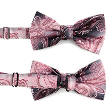Load image into Gallery viewer, Laurant Bennet Paisley Banded Bow Tie &amp; Matching Hanky Pocket Round Set
