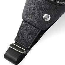 Load image into Gallery viewer, Black Minimalist Vegan Leather Sling Bag with O-Ring for Charms

