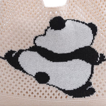 Load image into Gallery viewer, Nollia Ivory Panda Crochet Knit Bag
