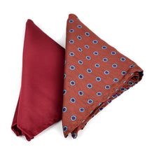 Load image into Gallery viewer, Umo Lorenzo Burgundy Dotted &amp; Solid Tie with Matching Hanky Gift Box Set – 4pc Men’s Formal Accessory Set
