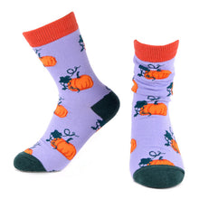 Load image into Gallery viewer, Parquet Women’s Lavender Pumpkin Novelty Socks
