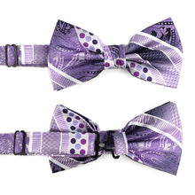 Load image into Gallery viewer, Laurant Bennet Bold Geometric Paisley Banded Bow Tie &amp; Round Hanky Set
