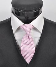 Load image into Gallery viewer, Umo Lorenzo Boy&#39;s Geometric Microfiber Woven Clip-On Ties – Gold, Red, Silver, Pink
