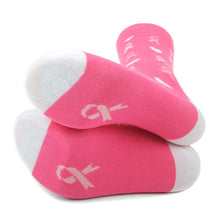Load image into Gallery viewer, Parquet Women’s Pink &amp; White Hearts Breast Cancer Awareness Crew Socks

