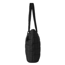 Load image into Gallery viewer, Nollia Everyday Black Quilted Tote Bag with Heart Charm
