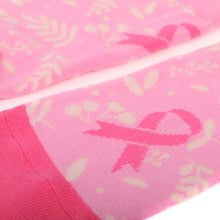 Load image into Gallery viewer, Parquet Women’s Light Pink Leaf Pattern Breast Cancer Awareness Crew Socks

