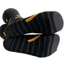 Load image into Gallery viewer, Parquet Men’s French Fries Box Novelty Crew Socks – Black &amp; Gray
