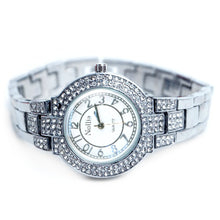 Load image into Gallery viewer, Nollia Silver Tone Ladies Dressy Watch – Crystal Accent Quartz Bracelet Style
