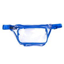 Load image into Gallery viewer, Westend Clear PVC Fanny Pack with navy blue trim and two compartments
