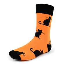 Load image into Gallery viewer, Parquet Men’s Halloween Black Cat Novelty Socks
