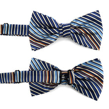 Load image into Gallery viewer, Laurant Bennet Striped Pattern Bow Tie &amp; Matching Round Hanky Set
