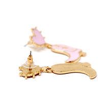 Load image into Gallery viewer, Nollia Cowboy Boot Earrings – Pink or White with Gold Accents, Western Heart Dangle Style
