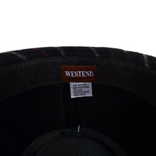 Load image into Gallery viewer, Westend Fall/Winter Black Wool-Type Trilby Fedora Hat with Burgundy &amp; Gray Stripes

