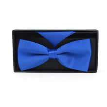 Load image into Gallery viewer, Umo Lorenzo Men's Big &amp; Tall Poly Satin Bow Tie &amp; Hanky Set – 17 Color Options

