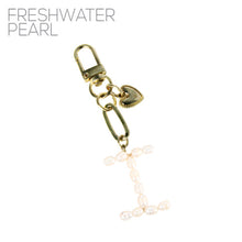 Load image into Gallery viewer, Nollia Pearl Initial Letter Charm – Elegant Monogram Bag Keychain
