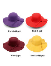 Load image into Gallery viewer, Nollia 24-Piece Prepack Women’s Polyester Felt Wide Brim Hat – Assorted Colors
