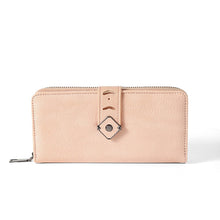 Load image into Gallery viewer, Nollia Ladies Classy Vegan Leather Long Tab Wallet – Black or Mauve
