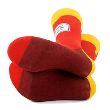 Load image into Gallery viewer, Parquet Men’s Mustard Bottle Novelty Crew Socks – Red &amp; Yellow
