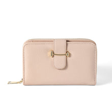 Load image into Gallery viewer, Nollia Ladies Vegan Leather Compact Tab Wallet – Black or Mauve
