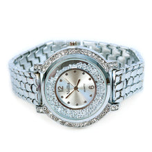 Load image into Gallery viewer, Nollia Silver Tone Ladies Dressy Watch – 41mm Floating Crystal Quartz Bracelet
