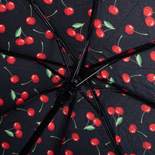 Load image into Gallery viewer, Nollia Compact Red Cherry Pattern Auto-Open Umbrella – 12" Travel Size, Wind-Resistant
