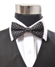 Load image into Gallery viewer, Silk Petite Floral Tile Pattern Banded Bow Tie – Printed Twill, Boxed
