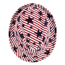 Load image into Gallery viewer, Westend Spring/Summer USA Stars &amp; Stripes American Flag Trilby Fedora Hat
