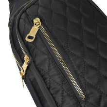 Load image into Gallery viewer, Ladies’ Black Crossbody Sling Bag with Gold Accents – Chic &amp; Functional
