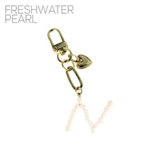Load image into Gallery viewer, Nollia Pearl Initial Letter Charm – Elegant Monogram Bag Keychain

