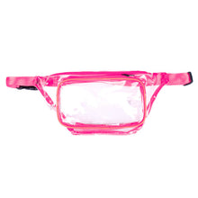 Load image into Gallery viewer, Westend Clear PVC Fanny Pack with Neon hot pink trim and two compartments


