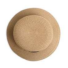 Load image into Gallery viewer, Nollia Spring/Summer Ribbon Round Flat Top Ladies' Hat – 100% Paper
