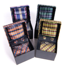 Load image into Gallery viewer, Clericci 12pc Men&#39;s Tie, Hanky &amp; Cufflink Set in Fabric Gift Box – Coordinated Accessory Collection
