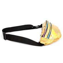 Load image into Gallery viewer, Nollia Gold Iridescent Holographic Waist Fanny Pack with Adjustable Strap
