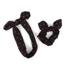 Load image into Gallery viewer, Nollia 6pc Polka Dot Headband and Scrunchy Bow Set – Elastic Hair Accessories
