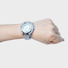 Load image into Gallery viewer, Nollia Silver Tone Ladies Dressy Watch – 41mm Floating Crystal Quartz Bracelet
