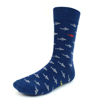 Load image into Gallery viewer, Parquet Men’s Shark Pattern Crew Socks
