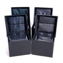Load image into Gallery viewer, Clericci 12pc Men's Tie, Hanky &amp; Cufflink Set in Fabric Box – Fall/Winter Coordinated Collection

