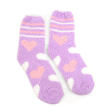 Load image into Gallery viewer, Nollia Women’s Heart Pattern Fuzzy Socks – 3 Pair Assorted Set
