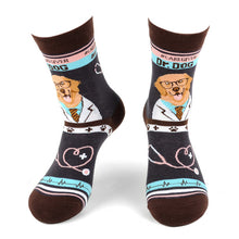 Load image into Gallery viewer, Parquet Health Care Heroes - Dr. Dog Ultra Premium Novelty Socks (Unisex)
