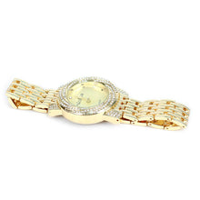 Load image into Gallery viewer, Nollia Gold Tone Ladies Dressy Watch – 35mm Crystal Accent Quartz Bracelet
