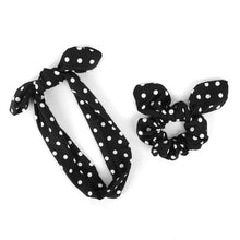 Load image into Gallery viewer, Nollia 6pc Polka Dot Headband and Scrunchy Bow Set – Elastic Hair Accessories
