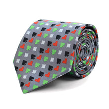 Load image into Gallery viewer, Parquet Poker Card Suits Pattern Novelty Tie – 100% Polyester
