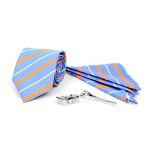 Load image into Gallery viewer, Umo Lorenzo 12pc Assorted Boxed Tie, Cufflink, Tie Bar &amp; Hanky Set
