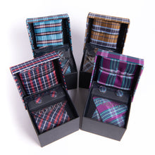 Load image into Gallery viewer, Clericci 12pc Men&#39;s Tie, Hanky &amp; Cufflink Set in Fabric Gift Box – Coordinated Accessory Collection
