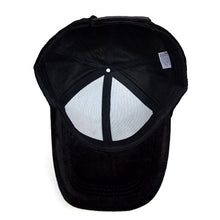 Load image into Gallery viewer, Black Velour Baseball Cap with Faux Fur Pom Pom – Adjustable | 3 Pom Colors
