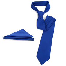 Load image into Gallery viewer, Feraricci [Promotion] Solid Satin Tie &amp; Matching Hanky Set – 3.25" Poly Neck Tie, 16 Color Options
