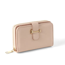 Load image into Gallery viewer, Nollia Ladies Vegan Leather Compact Tab Wallet – Black or Mauve
