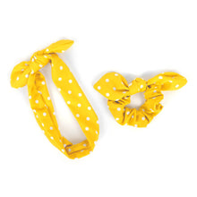 Load image into Gallery viewer, Nollia 6pc Polka Dot Headband and Scrunchy Bow Set – Elastic Hair Accessories
